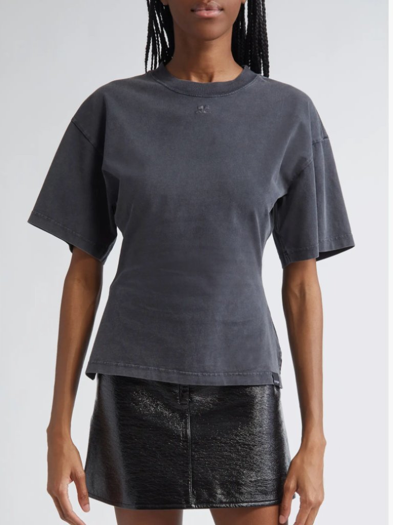 Courrges Fitted Stonewashed T-Shirt